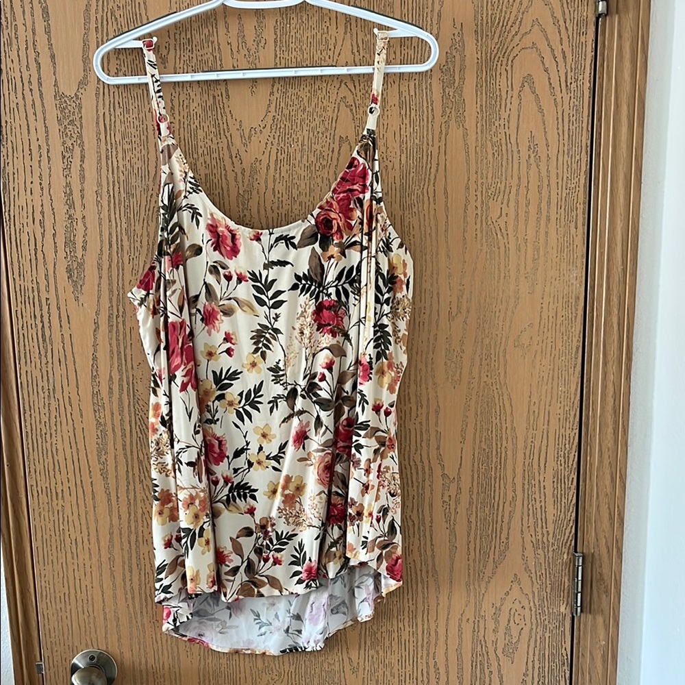 Torrid Cream and Red Floral Camisole - Picture 3 of 3